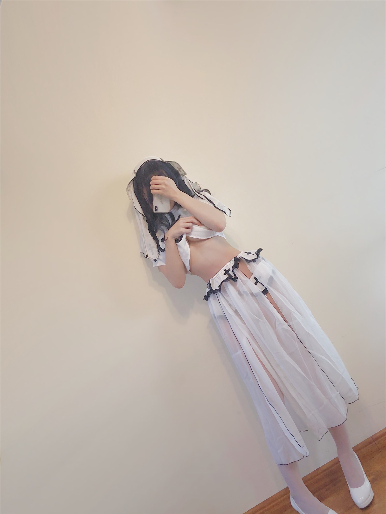 Kokura Chiyoshi W-NO.091 White Nun Dress Selfie(39)